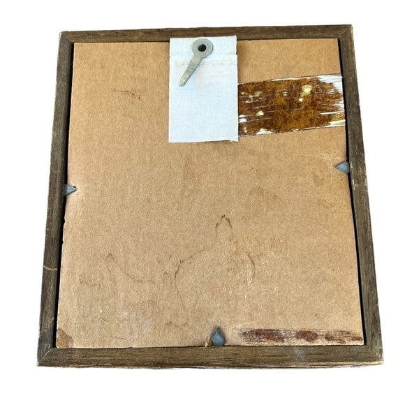 Vintage Petit Point Native American Girl Framed Portrait Needlepoint Art 5.5”x6” - Picture 3 of 5